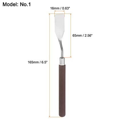 HARFINGTON 4pcs No.1 Palette Knives 16mm Width Stainless Steel Flat Spatula Painting Pallet Knife with Wood Handle for Oil Acrylic Canvas Mixing Spreading