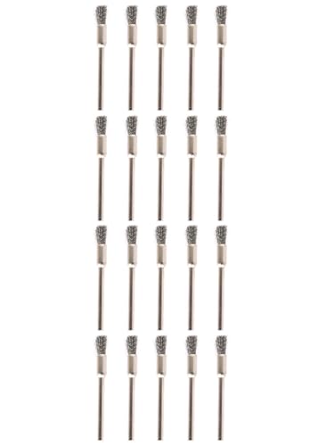 20 PCS Steel Cleaning Wire Brush Compatible with Dremel Tools,1/8in x 1/5in
