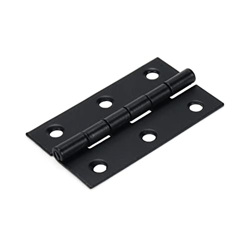 Antrader 2" Black Folding Hinges with Screws for Cabinet Drawer Jewelry Box - color: Black, size: 2" x 1.1", 12pcs