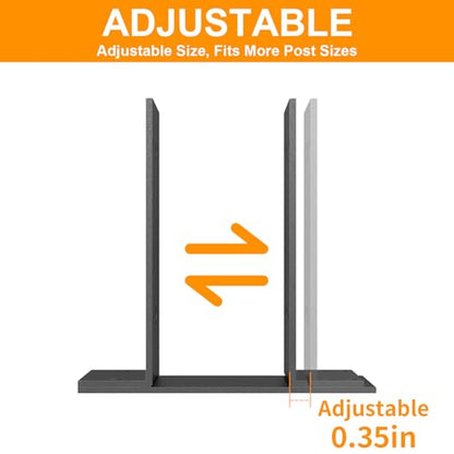 Adjustable 6x6 Post Base, Heavy-Duty Detachable Post Bracket (2 pc) - size: 6x6