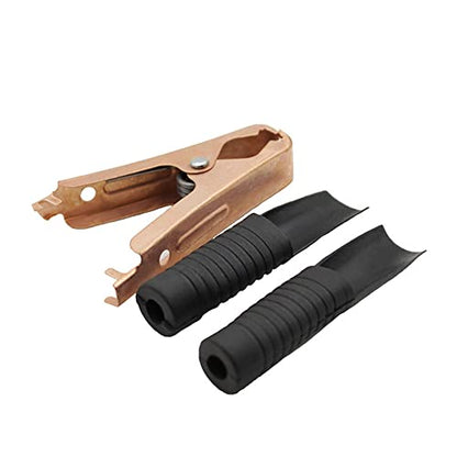 Jumper Cables Clamp 50-100A for Charging and Testing Batteries Crocodile Clamp Car Battery Charger Clamps Power Replacement Battery Alligator Clips - color: Copper plating
