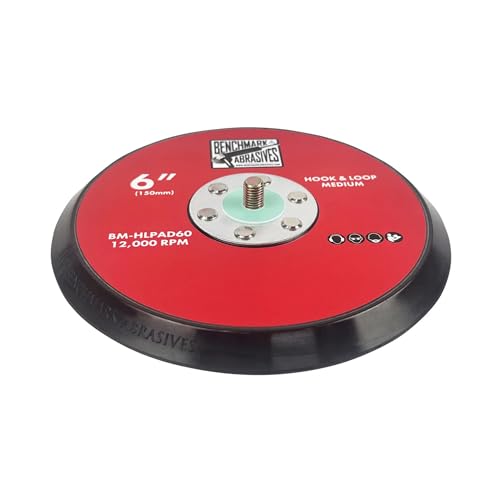 Benchmark Abrasives 6" Dual Action Random Orbital Sander Backing Pad for Hook and Loop Discs Used for Sanding Finishing Polishing Buffing Compatible with All DA Sanders - size: 6"