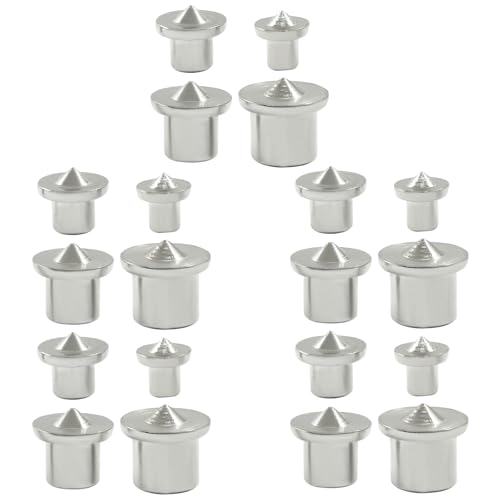 20 Pcs Dowel and Tenon Center Transfer Plugs, 4 Sizes Silver - size: 1/4" 5/16" 3/8" 1/2" Silver