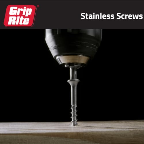 Grip-Rite PrimeGuard Max Deck Screws for Outdoor Projects - Bugle Head - Coarse Thread Wood Screws - T20 Star Drive - 316 Stainless Steel - #8 x 2-1 Lb Box - MAXS28DS3161