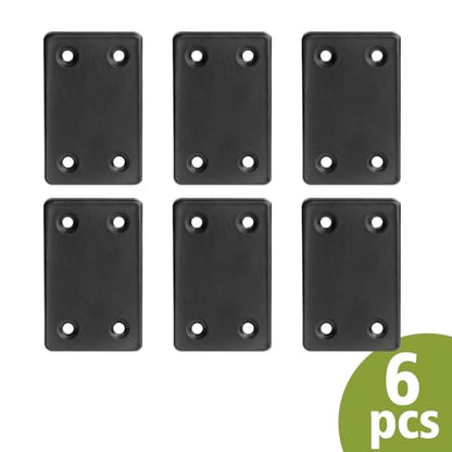 60 x 38 x 1.5mm Flat Mending Plate - Stainless Steel - Black - 6Pcs - color: Black, size: 60 x 38 x 1.5mm