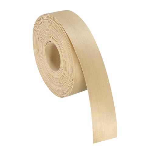 uxcell 1-1/2 Inch x 49ft Wood Veneer Edge Banding, Pre-Glued Flexible Birch Edging Strips, Iron on with Hot Melt Adhesive Wood Tape for Cabinet Repair and Furniture Restoration - size: 1-1/2 Inch x 49ft