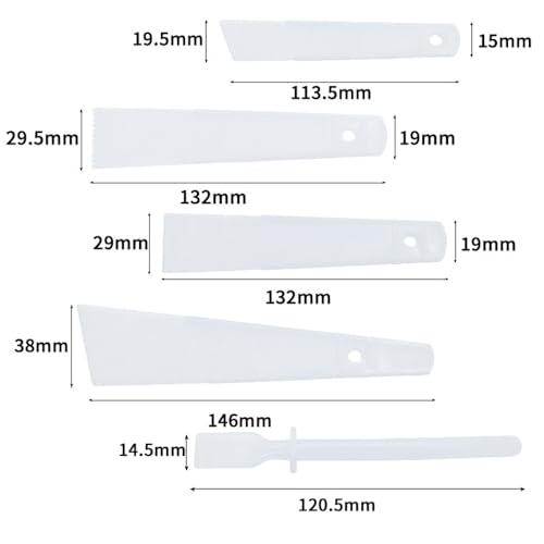 5 Pack Glue Spreader Plastic Glue Smear Plate Scraper Sticks Applicator Tool for Leatherwork Woodwork Handmade DIY Leather Spreads Burnishing Gum Art Craft Project