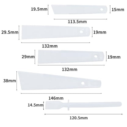 5 Pack Glue Spreader Plastic Glue Smear Plate Scraper Sticks Applicator Tool for Leatherwork Woodwork Handmade DIY Leather Spreads Burnishing Gum Art Craft Project