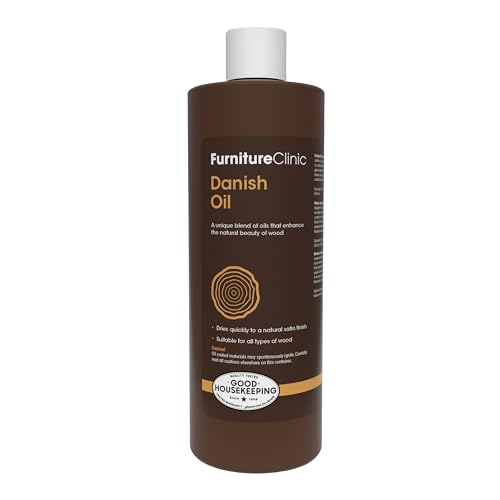 Furniture Clinic Danish Oil | Wood Care for Interior & Exterior Furniture | Restore, Seal & Protect Oak, Pine, Teak & More | Non-Toxic Natural Satin Finish | Repels Water, Stains, Dirt | 17 fl oz - size: 17 fl oz