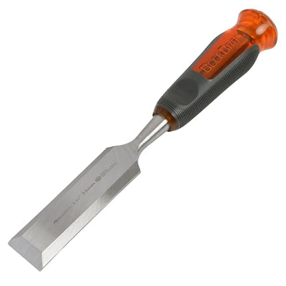 Buck Bros. 74817 1-1/4 Inch Wood Chisel, Full Tang Wood Carving Tools, Woodworking Tools for Carpentry, Trim Work, and DIY Projects, Hardened Steel Blade, Beveled Edge, Durable Non-Slip Handle - size: 1-1/4 Inch