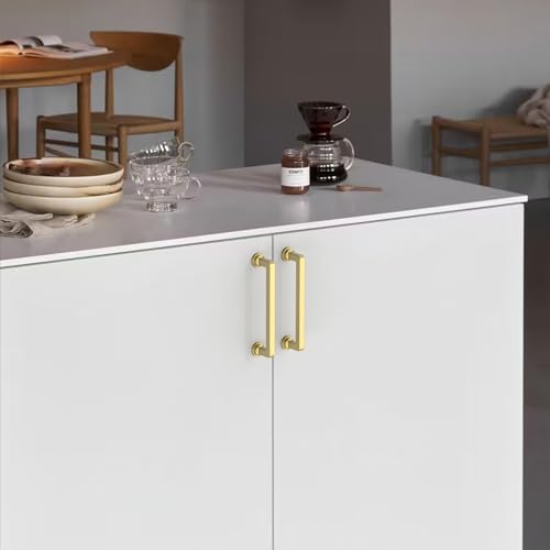 10 Pack 5 Inch Brushed Gold Cabinet Pulls, Kitchen Hardware - color: Brushed Gold, size: 5" Hole Center