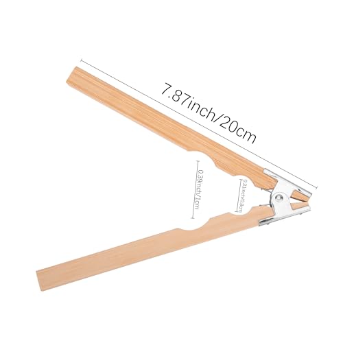 TUNQISM Wooden Ring Clamp Holder & Solid Wood Stick Set, Jewelry Making & Polishing Auxiliary Tools with Metal Hinged Spring, Sanding Handle for Ring Polishing & Grinding, High-Quality Workbench Tools