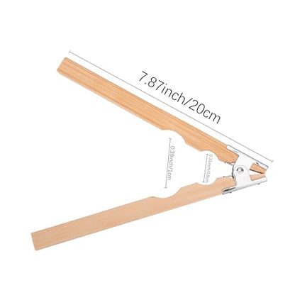 TUNQISM Wooden Ring Clamp Holder & Solid Wood Stick Set, Jewelry Making & Polishing Auxiliary Tools with Metal Hinged Spring, Sanding Handle for Ring Polishing & Grinding, High-Quality Workbench Tools