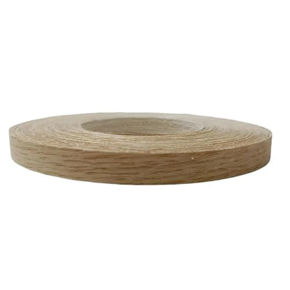 Real White Oak Wood Veneer Edge Banding Roll, 1/2 Inch ×50ft,Preglued Iron On Edging Band with Hot Melt Self Adhesive-Edgebanding Flexible Wood Tape for Laminate Furniture Repair