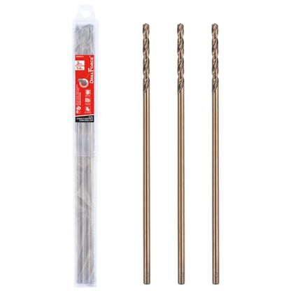 1/4 in. x 12 in. Cobalt Aircraft Extension Drill Bits Set(3PCS), M35 High Speed Steel Drill Bit Extra Long Deep Hole Drilling for Stainless Steel, Plastic and Wood - size: 1/4"x12"(3PCS)