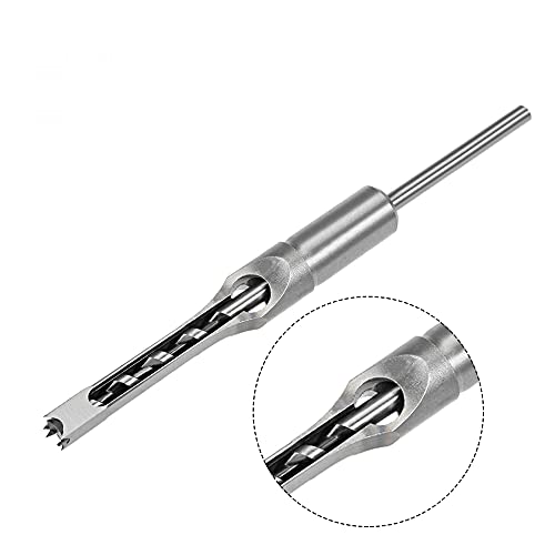 uxcell Square Hole Drill Bit, 3/8" High-Carbon Steel Hollow Chisel Mortise Power Tool Kits for Woodworking - size: 3/8 in