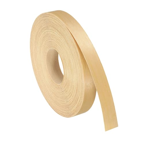 uxcell 3/4 Inch x 49ft Wood Veneer Edge Banding, Pre-Glued Flexible Pine Edging Strips, Iron on with Hot Melt Adhesive Wood Tape for Cabinet Repair and Furniture Restoration - size: 3/4 Inch x 49ft