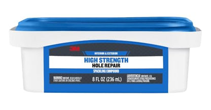 3M High Strength Color Changing Spackling Compound, 8 oz Tub, 2 Pack – Blue-to-White Drying Formula, Fast-Drying, No Shrink, Primer-Enhanced, Interior and Exterior Wall Repair, Easy Application - style: 2-Pack