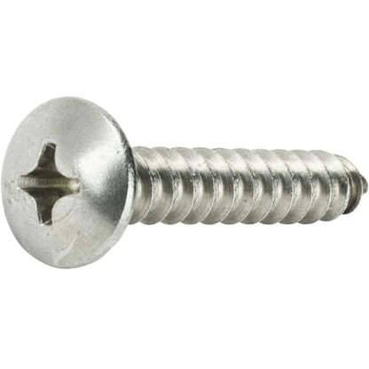 #0 x 1/4 Inch Truss Head Wood, Deck & Sheet Metal Screws, Full Thread, Phillips Drive, Stainless Steel 18-8, Bright Finish, Self-Tapping, Quantity 100 Pieces By Fastenere - size: #0 x 1/4"(100 PACK)