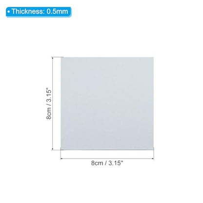 PATIKIL 10pcs Galvanized Steel Sheet, 8x8cm Galvanized Steel Plate Panels 0.5mm Thick Metal Timber Connector Sheet for Roof Flashing Fixing Repair Arts Crafts DIY Projects - size: 8x8cm x 0.5mm