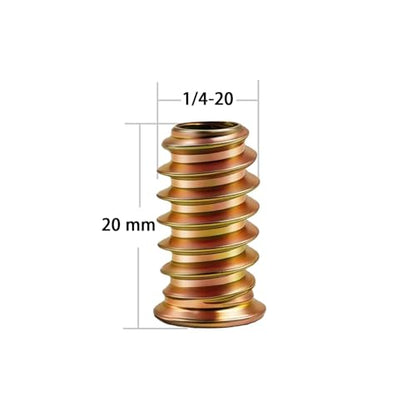 40 PCS 1/4"-20 x 20mm Threaded Inserts for Wood, Hex Drive Screw-in Nutserts Furniture Connector Fastener, Wooden Products & Models - color: 1/4X20-20