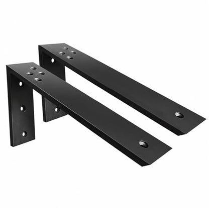 Countertop Support Brackets 2 Pack L Bracket Countertop Brackets 18" x 8" x 2.5" Heavy Duty 3/8" Thick Shelf Brackets Metal Corbels L Shape Bracket for Wood Shelf/Quartz/Granite/Concret Countertops - size: 18 Inch, style: Black-2 Pack