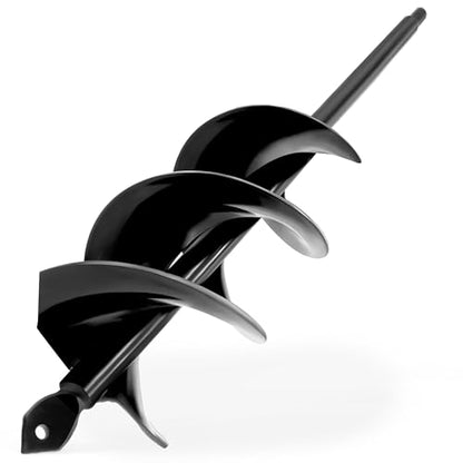 3"x12" Black Twin Auger Drill Bit – Wide & Fast Double Spiral Drill - color: Black, size: 3"x12"