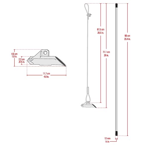 ShelterLogic 4-Piece Easy Hook Anchor Kit with 4 Cable Clamps and Driving Rod, 42-Inch,Silver