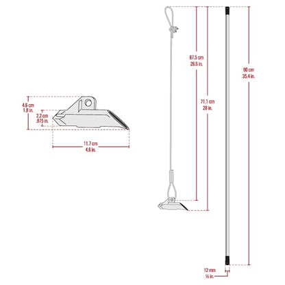 ShelterLogic 4-Piece Easy Hook Anchor Kit with 4 Cable Clamps and Driving Rod, 42-Inch,Silver