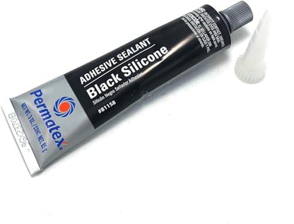Permatex 81158 Black Silicone Adhesive Sealant, 3 oz. Tube, Pack of 2 - size: Pack of 2