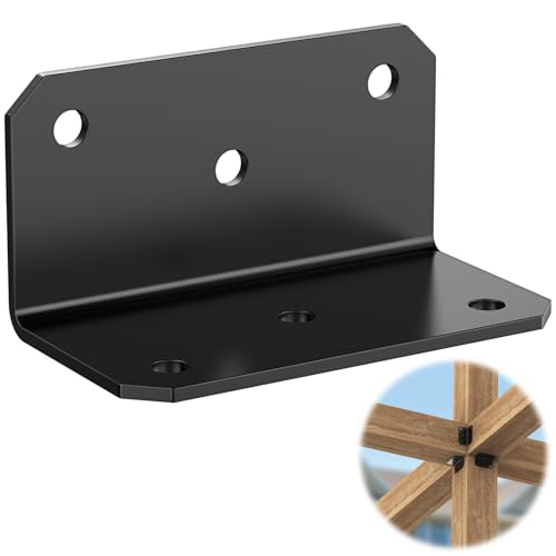 4 Inch Heavy Duty L Brackets for Wood, Galvanized Corner Braces, 15 PCS - size: 2x2x4 Inch