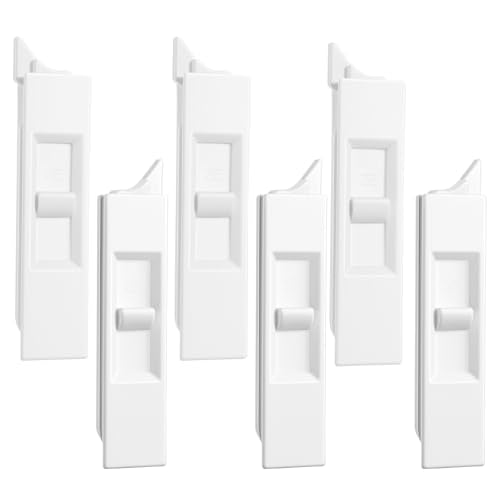 6 PCS Window Latch Replacement, White Window Tilt Latch Vinyl Spring Sliding Windows Latch Lock Snap in Windows Locks for Home Window Accessories Parts