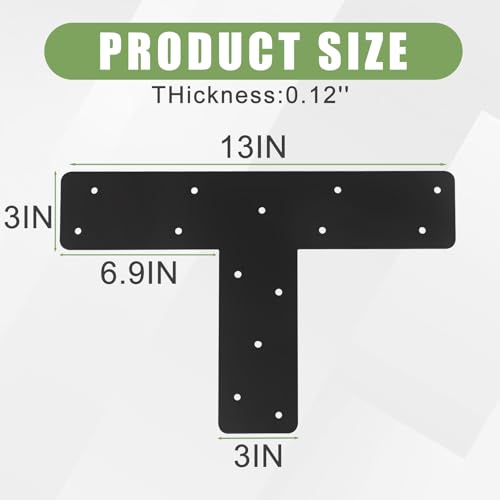 4 Pcs T Post Brackets for Pergola Bracket|Thickness 0.12"| - size: 4"x 4"