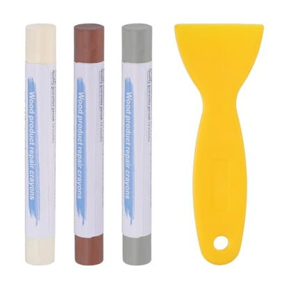 PATIKIL 3Pcs Wood Furniture Repair Markers with Scraper, 3 Colors-3 - color: Beige/Brown/Gray
