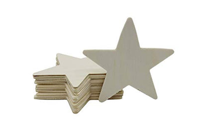 Creative Hobbies® 3.5 Inch Unfinished Wooden Shapes - Ready to Paint or Decorate Star Shape | 12 Pack - size: 3.5 Inch - Star