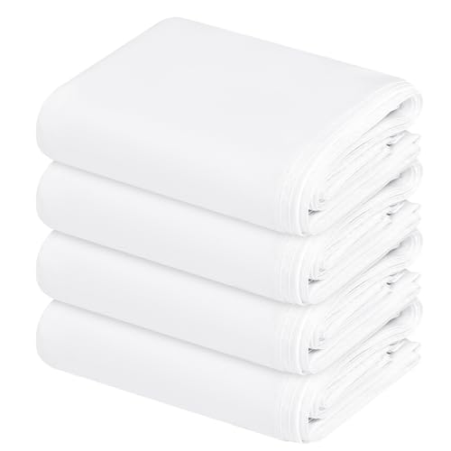 4 Pack White Waterproof Polyester Drop Cloths, 4 X 15 FT - color: White, size: 4 x 15 ft