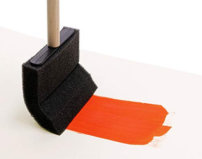 Tupalizy Assorted Sizes Sponge Brushes for Painting DIY Crafts Foam Paint Brush with Wooden Handles for Staining Stencils Art Project Decoupage Acrylics Varnishes Enamel Wood Smooth Surface(4PCS)