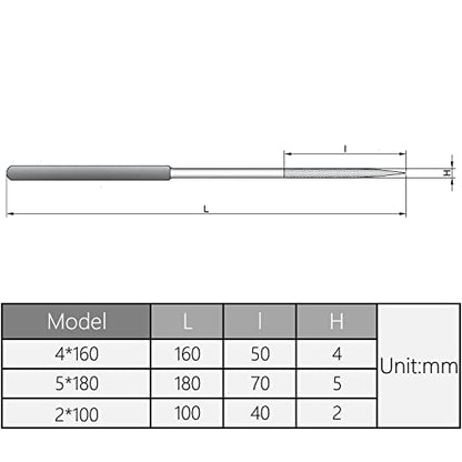 Utoolmart 7Pcs 2mm x 100mm Round Diamond Needle File Set 150 Grits - size: 2mm x 100mm