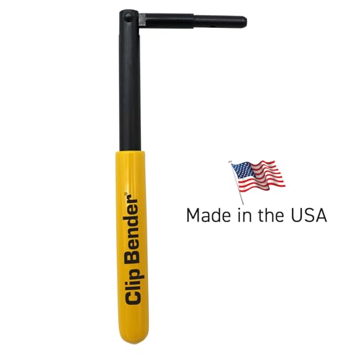 Clip Bender - Made in the USA - Steel tool used for securing T-Post fence clips - Comfortable yellow rubber grip - Black oxide coating to prevent rust. From LockNLube. - size: One-size