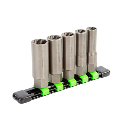 OEMTOOLS 22993 5-Pc Deep Bolt Extractor Set with Aluminum Socket Rail - style: Deep