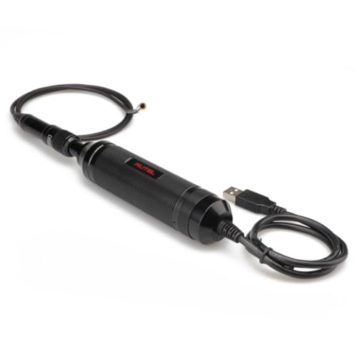 Autel MaxiVideo MV105S Automotive Borescope, 5.5mm Ultra-Thin Probe HD Inspection Camera, 90° View USB Endoscope Snake Camera w/LED Light & 3.3ft Semi-Rigid Cable, Compatible with Autel Scanners & PC - color: Black & Red