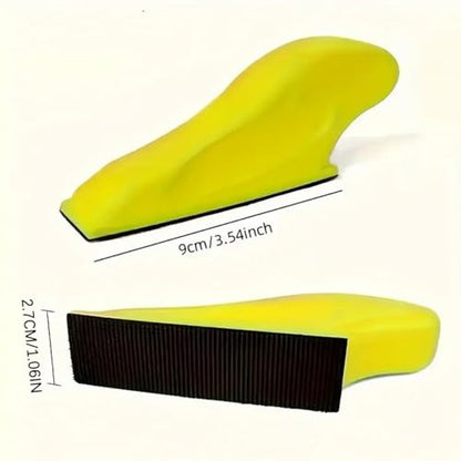 Micro Hand Sanding Block Mini Foam Sander Hook And Loop Backing Plate (Yellow) - color: Yellow