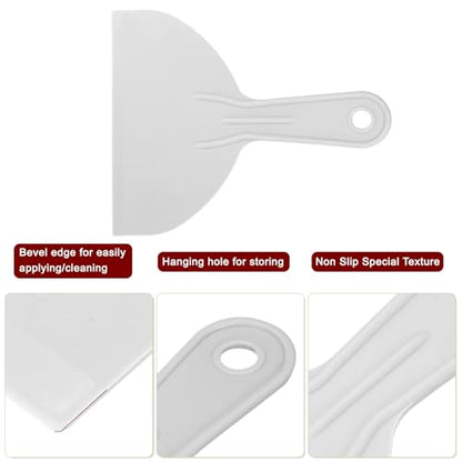 HARFINGTON 10pcs Putty Scraper 5.9" Width 1.7mm Thin Flexible Plastic Putty Knives for Taping Drywall Spreading Painting Wall Scratching Gray - size: 5.9"