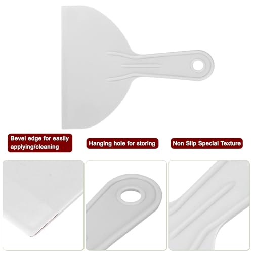 HARFINGTON 5pcs Putty Scraper 5.9" Width 1.7mm Thin Flexible Plastic Putty Knives for Taping Drywall Spreading Painting Wall Scratching Gray - size: 5.9"