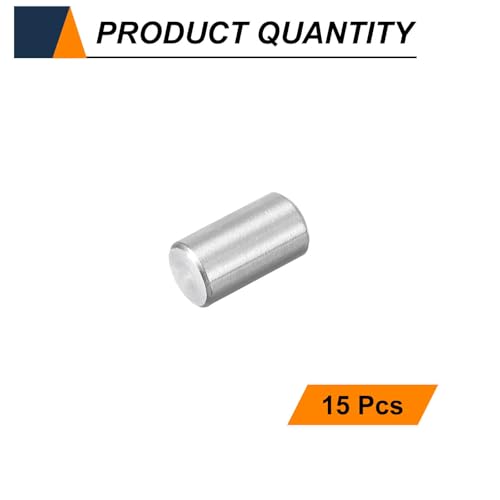 HARFINGTON 15pcs Dowel Pins M4(4mm) x 6mm 304 Stainless Steel Cylindrical Shelf Support Peg Pin Rod Fasten Elements for Metal Devices Wood Furniture DIY Installation, Silver - size: M4 x 6mm