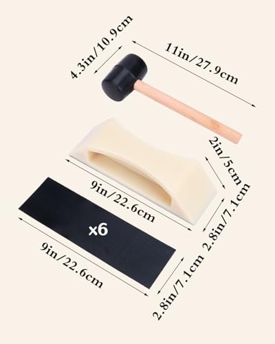 Floor Gap Fixer Tool Kit with Rubber Mallet & Nylon Tapping Block, Flooring Installation and Repair Tools for LVP, Vinyl, Laminate, Wood and Hardwood Plank Floors