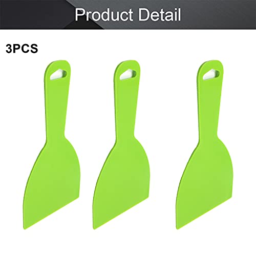 4Inch Plastic Putty Knife, 3Pcs Flexible Paint Scraper Tool for Spackling - size: 4 inch