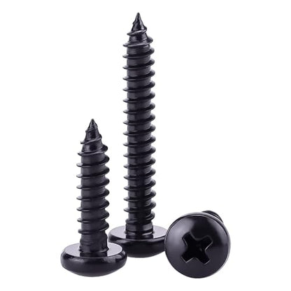 #10 x 3/4" Phillips Pan Head Sheet Metal Screws, 304 Stainless Steel 18-8, Black Coated, Corrosion Resistant Pan Head Self Tapping Screws for Wood, Sheet Metal, 50 PCS - size: #10 x 3/4"