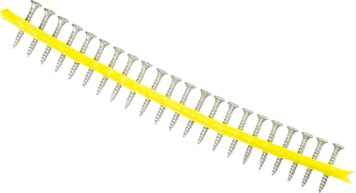 Simpson Strong-Tie CB3BLG158S Fiber-Cement Board Screw (Collated) - #10 x 1-5/8 in., #3 Square Drive (Undersized), Ribbed Wafer Head, Coarse Threads, Type 17 Point (1500-Qty)