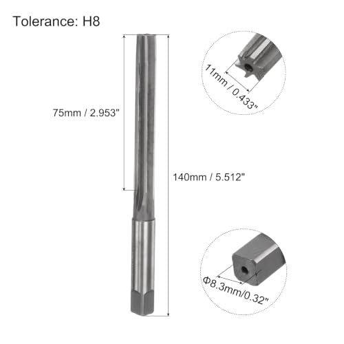 uxcell Hand Reamers, 11mm H8 Metric Reamer Drill Bit for Metal Wood Hole Reaming, Straight Flute High Speed Steel (HSS) Tool - size: 11mm